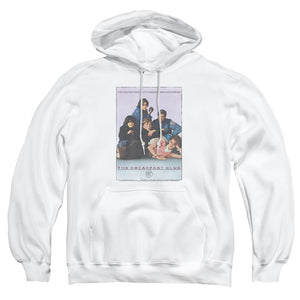 AN OFFCIALLY LICENSED BREAKFAST CLUB BC POSTER ADULT UNISEX PULLOVER HOODIE WHITE
