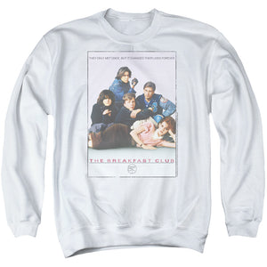 AN OFFCIALLY LICENSED BREAKFAST CLUB BC POSTER ADULT UNISEX CREWNECK SWEATSHIRT WHITE