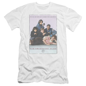 AN OFFCIALLY LICENSED BREAKFAST CLUB BC POSTER MEN'S PREMIUM SLIM FIT T-SHIRT WHITE