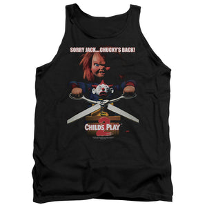 AN OFFCIALLY LICENSED CHILDS PLAY 2 CHUCKYS BACK ADULT UNISEX TANK TOP BLACK