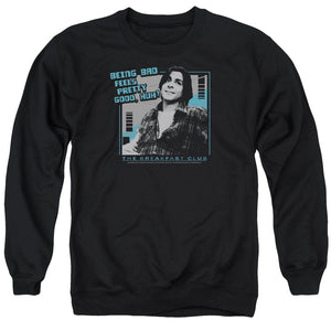 AN OFFCIALLY LICENSED BREAKFAST CLUB BAD ADULT UNISEX CREWNECK SWEATSHIRT BLACK