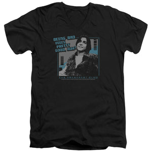 AN OFFCIALLY LICENSED BREAKFAST CLUB BAD MEN'S V-NECK T-SHIRT BLACK