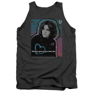AN OFFCIALLY LICENSED BREAKFAST CLUB HEART DIES ADULT UNISEX TANK TOP CHARCOAL