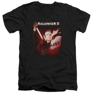 AN OFFCIALLY LICENSED HALLOWEEN II NIGHTMARE MEN'S V-NECK T-SHIRT BLACK