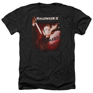 AN OFFCIALLY LICENSED HALLOWEEN II NIGHTMARE MEN'S HEATHER T-SHIRT CHARCOAL