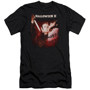 AN OFFCIALLY LICENSED HALLOWEEN II NIGHTMARE MEN'S PREMIUM SLIM FIT T-SHIRT BLACK