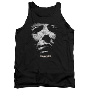 AN OFFCIALLY LICENSED HALLOWEEN II MASK ADULT UNISEX TANK TOP BLACK