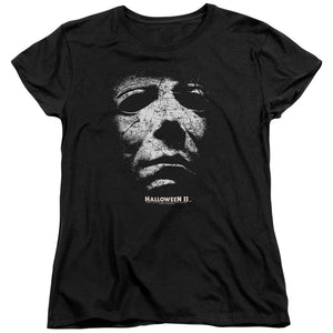 AN OFFCIALLY LICENSED HALLOWEEN II MASK WOMEN'S REGULAR FIT T-SHIRT BLACK