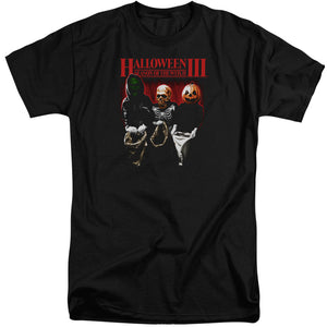 AN OFFCIALLY LICENSED HALLOWEEN III TRICK OR TREAT MEN'S TALL FIT T-SHIRT BLACK