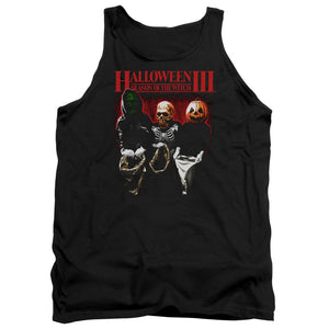 AN OFFCIALLY LICENSED HALLOWEEN III TRICK OR TREAT ADULT UNISEX TANK TOP BLACK