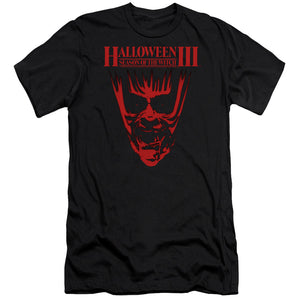 AN OFFCIALLY LICENSED HALLOWEEN III TITLE MEN'S PREMIUM SLIM FIT T-SHIRT BLACK