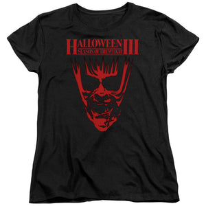 AN OFFCIALLY LICENSED HALLOWEEN III TITLE WOMEN'S REGULAR FIT T-SHIRT BLACK