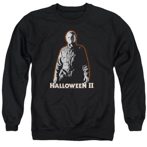 AN OFFCIALLY LICENSED HALLOWEEN II MICHAEL MYERS ADULT UNISEX CREWNECK SWEATSHIRT BLACK