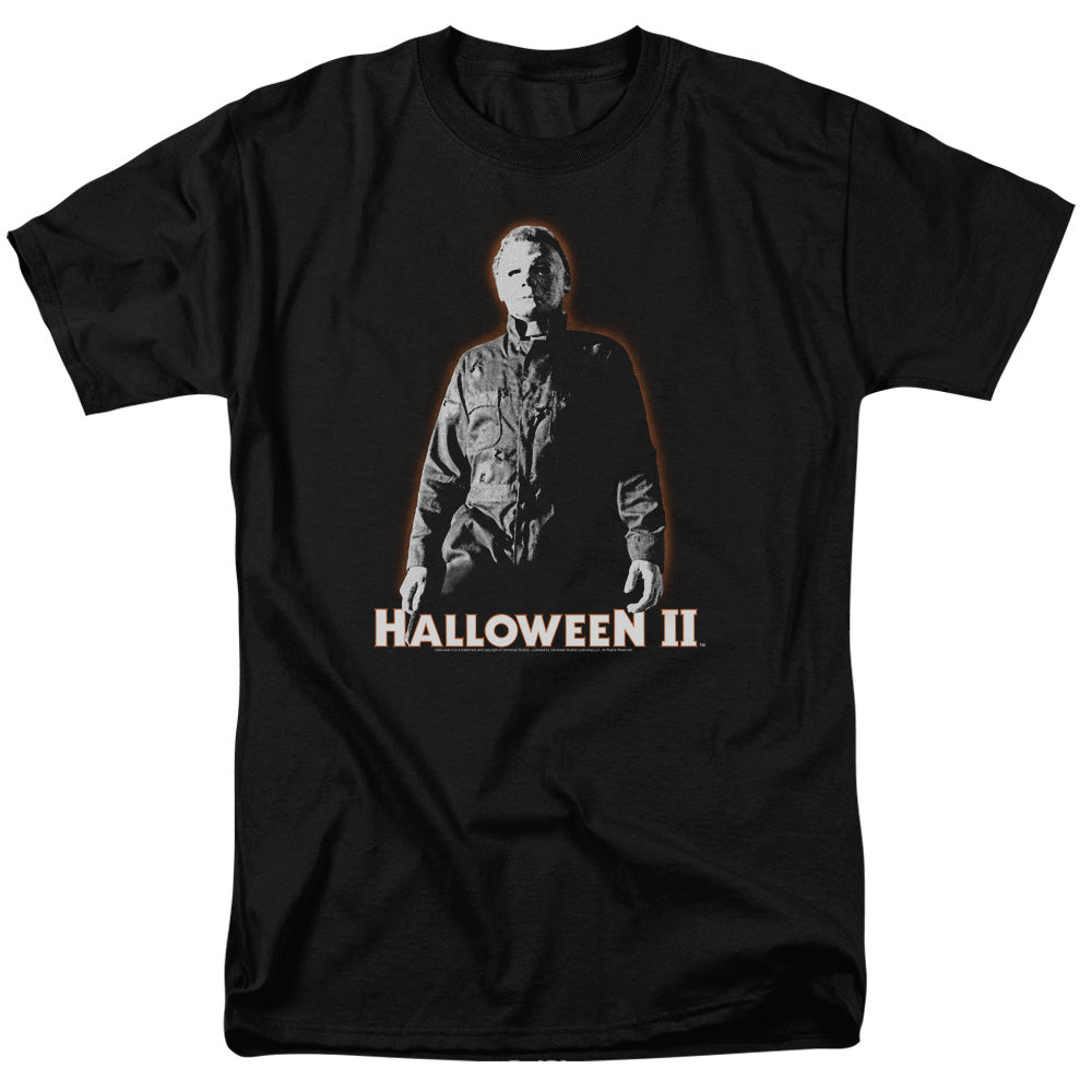 AN OFFCIALLY LICENSED HALLOWEEN II MICHAEL MYERS MEN'S REGULAR FIT T-SHIRT BLACK