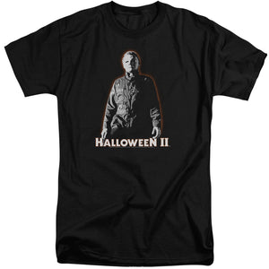 AN OFFCIALLY LICENSED HALLOWEEN II MICHAEL MYERS MEN'S TALL FIT T-SHIRT BLACK