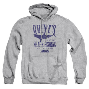 AN OFFCIALLY LICENSED JAWS QUINTS ADULT UNISEX PULLOVER HOODIE ATHLETIC HEATHER