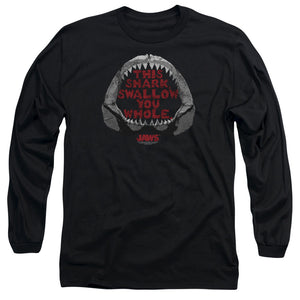 AN OFFCIALLY LICENSED JAWS THIS SHARK MEN'S LONG SLEEVE T-SHIRT BLACK