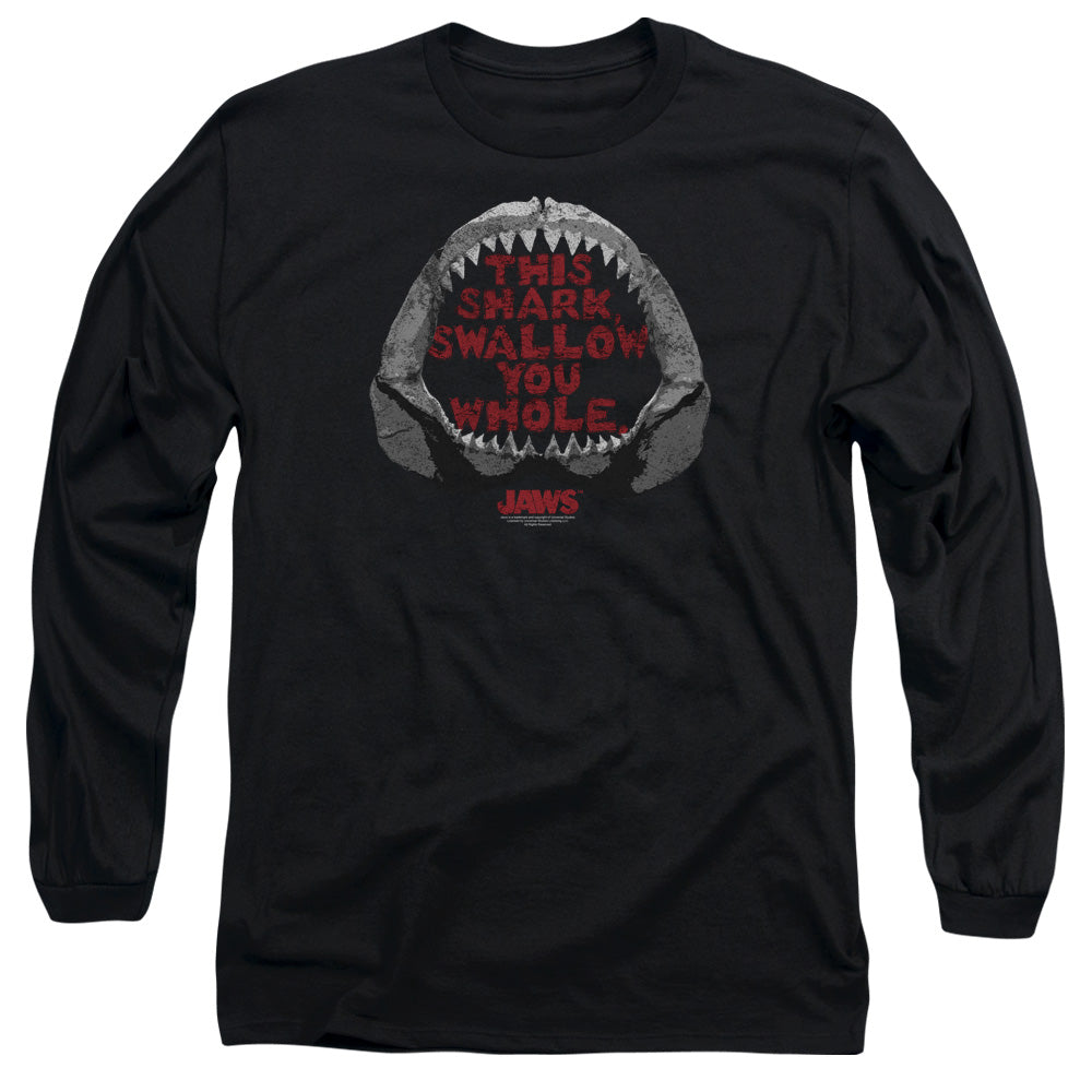 AN OFFCIALLY LICENSED JAWS THIS SHARK MEN'S LONG SLEEVE T-SHIRT BLACK