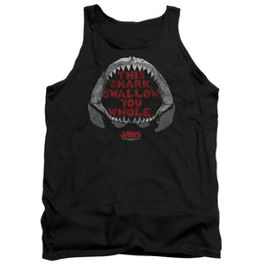 AN OFFCIALLY LICENSED JAWS THIS SHARK ADULT UNISEX TANK TOP BLACK