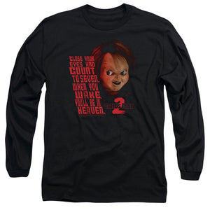 AN OFFCIALLY LICENSED CHILDS PLAY 2 IN HEAVEN MEN'S LONG SLEEVE T-SHIRT BLACK