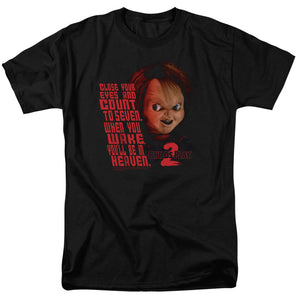 AN OFFCIALLY LICENSED CHILDS PLAY 2 IN HEAVEN MEN'S REGULAR FIT T-SHIRT BLACK