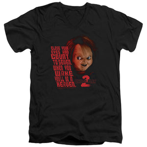 AN OFFCIALLY LICENSED CHILDS PLAY 2 IN HEAVEN MEN'S V-NECK T-SHIRT BLACK