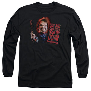 AN OFFCIALLY LICENSED CHILDS PLAY 3 GOOD GUY MEN'S LONG SLEEVE T-SHIRT BLACK