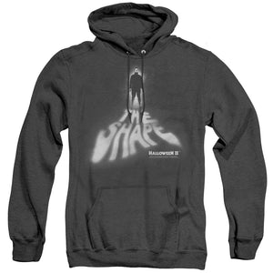 AN OFFCIALLY LICENSED HALLOWEEN II THE SHAPE ADULT UNISEX HEATHER PULLOVER HOODIE BLACK