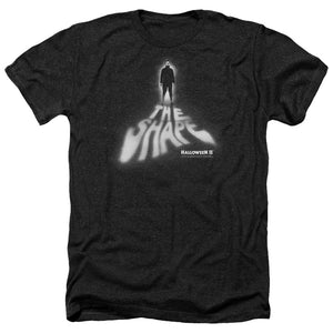 AN OFFCIALLY LICENSED HALLOWEEN II THE SHAPE MEN'S HEATHER T-SHIRT CHARCOAL