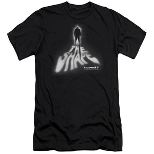 AN OFFCIALLY LICENSED HALLOWEEN II THE SHAPE MEN'S PREMIUM SLIM FIT T-SHIRT BLACK