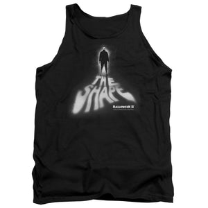 AN OFFCIALLY LICENSED HALLOWEEN II THE SHAPE ADULT UNISEX TANK TOP BLACK