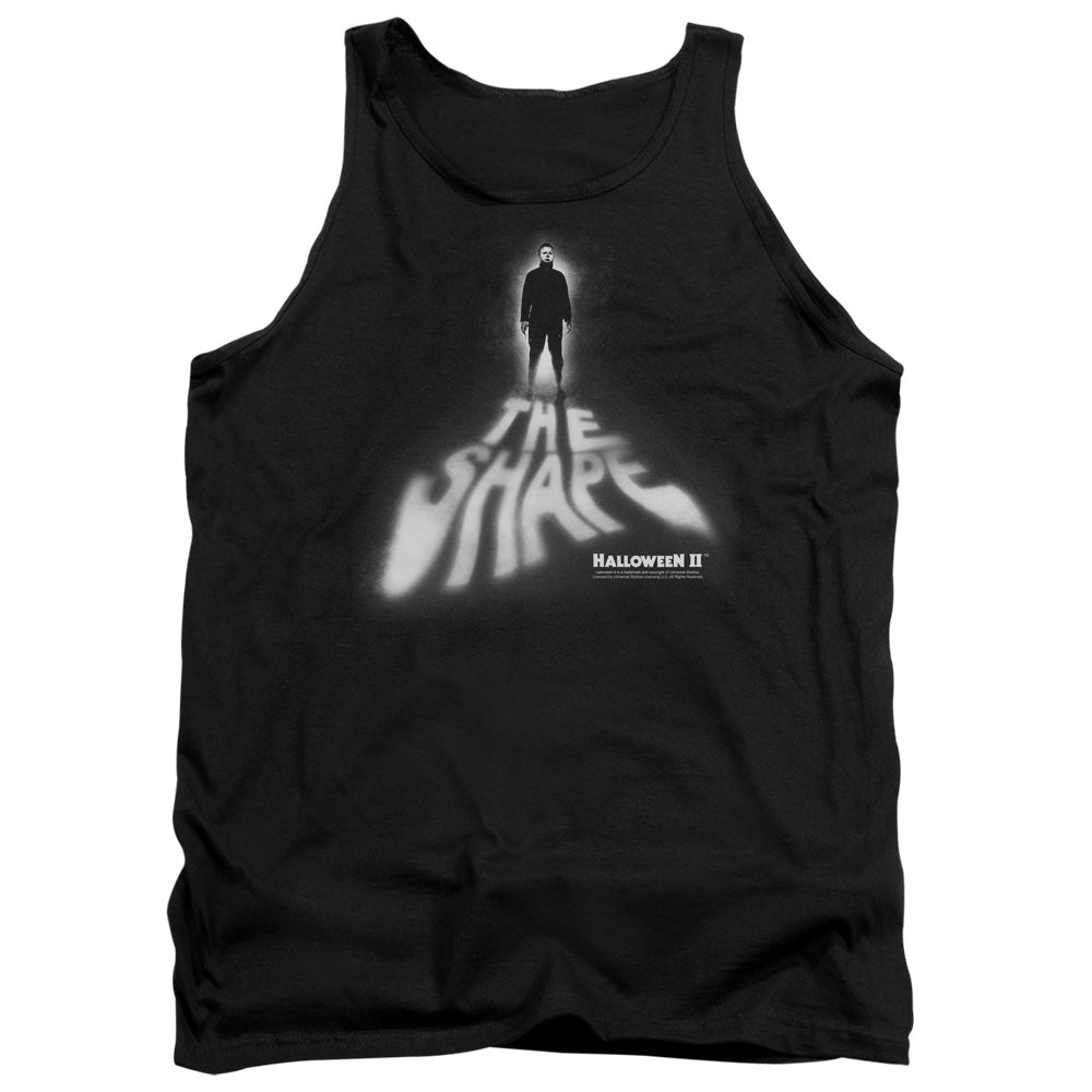 AN OFFCIALLY LICENSED HALLOWEEN II THE SHAPE ADULT UNISEX TANK TOP BLACK