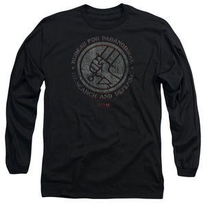 AN OFFCIALLY LICENSED HELLBOY II BPRD STONE MEN'S LONG SLEEVE T-SHIRT BLACK