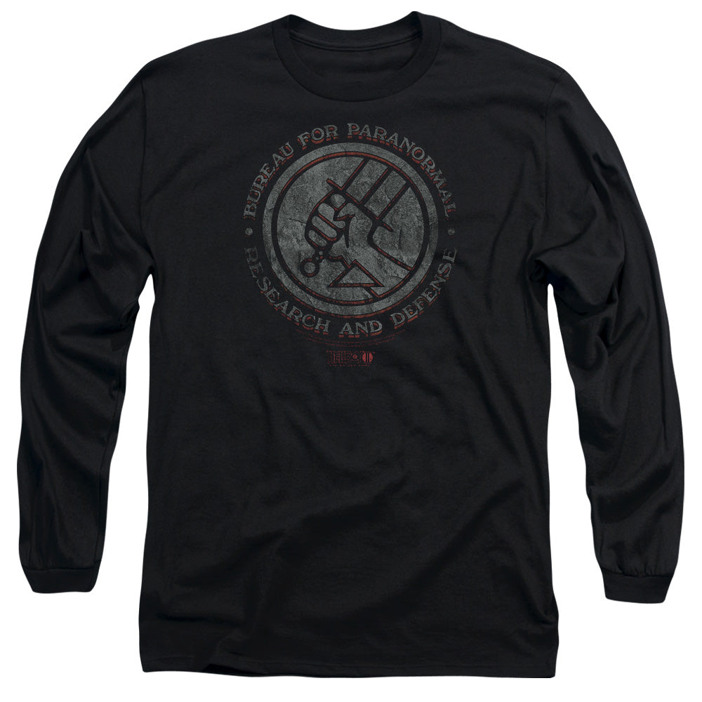 AN OFFCIALLY LICENSED HELLBOY II BPRD STONE MEN'S LONG SLEEVE T-SHIRT BLACK