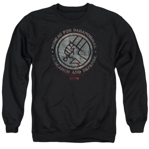 AN OFFCIALLY LICENSED HELLBOY II BPRD STONE ADULT UNISEX CREWNECK SWEATSHIRT BLACK