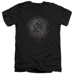 AN OFFCIALLY LICENSED HELLBOY II BPRD STONE MEN'S V-NECK T-SHIRT BLACK