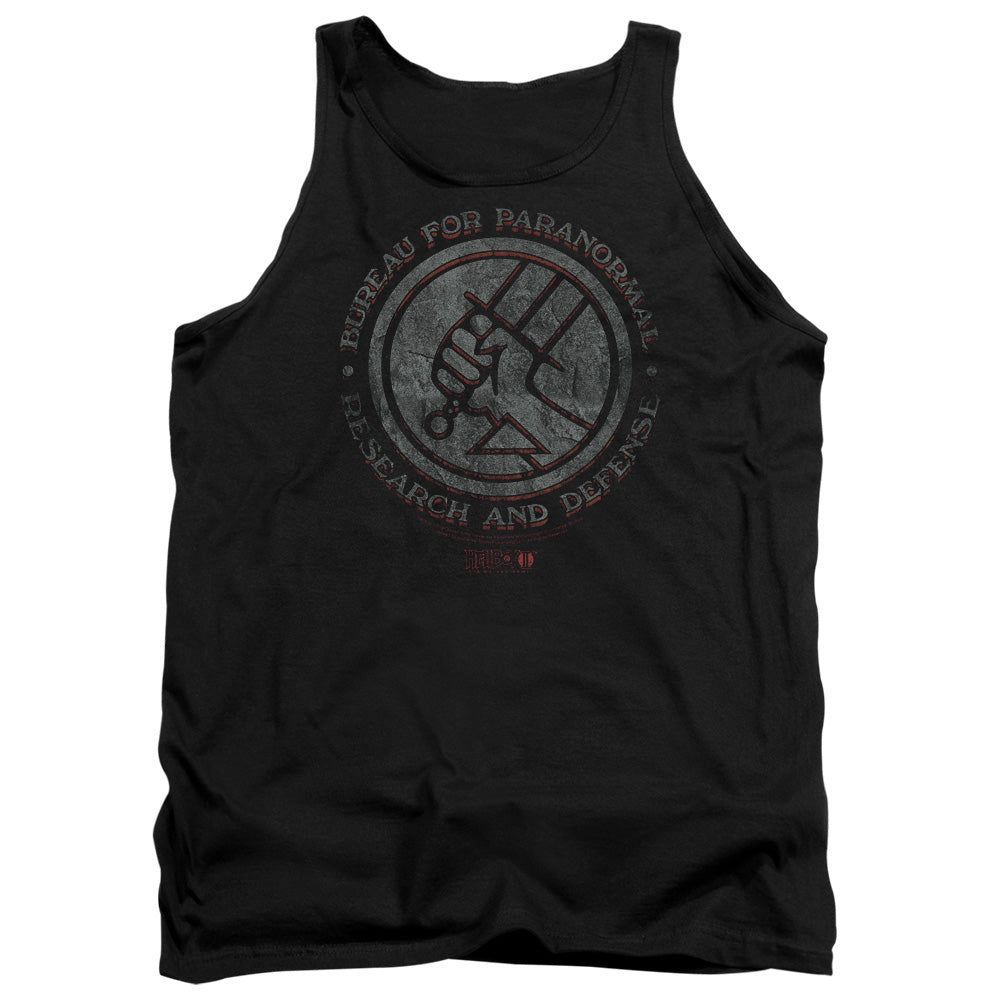 AN OFFCIALLY LICENSED HELLBOY II BPRD STONE ADULT UNISEX TANK TOP BLACK