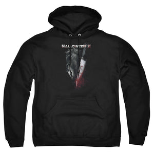 AN OFFCIALLY LICENSED HALLOWEEN II COLD GAZE ADULT UNISEX PULLOVER HOODIE BLACK