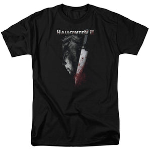 AN OFFCIALLY LICENSED HALLOWEEN II COLD GAZE MEN'S REGULAR FIT T-SHIRT BLACK