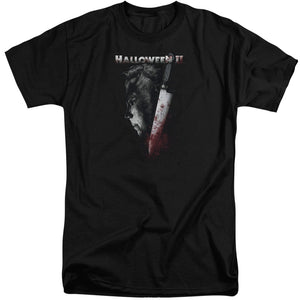 AN OFFCIALLY LICENSED HALLOWEEN II COLD GAZE MEN'S TALL FIT T-SHIRT BLACK