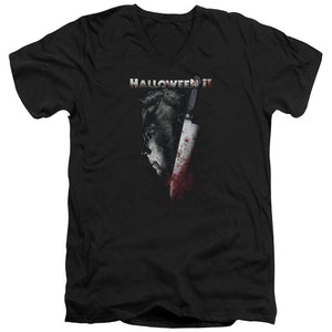 AN OFFCIALLY LICENSED HALLOWEEN II COLD GAZE MEN'S V-NECK T-SHIRT BLACK