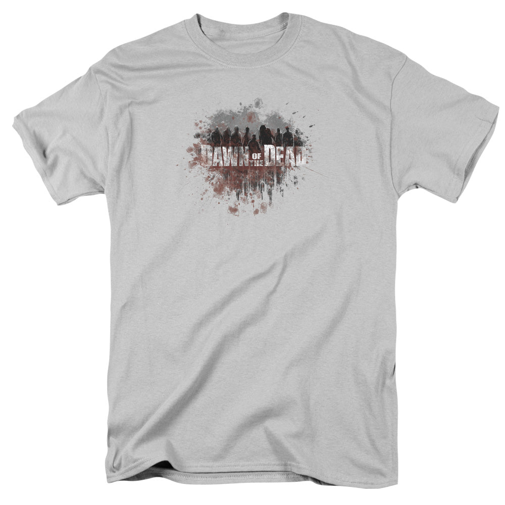 AN OFFCIALLY LICENSED DAWN OF THE DEAD CREEPING SHADOWS MEN'S REGULAR FIT T-SHIRT SILVER