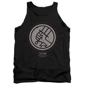 AN OFFCIALLY LICENSED HELLBOY II MIGNOLA STYLE LOGO ADULT UNISEX TANK TOP BLACK