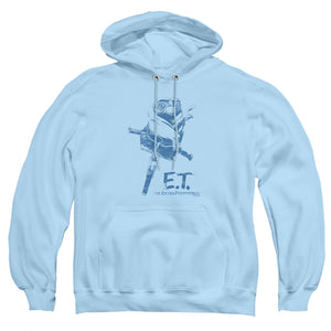 AN OFFCIALLY LICENSED ET BIKE ADULT UNISEX PULLOVER HOODIE LIGHT BLUE