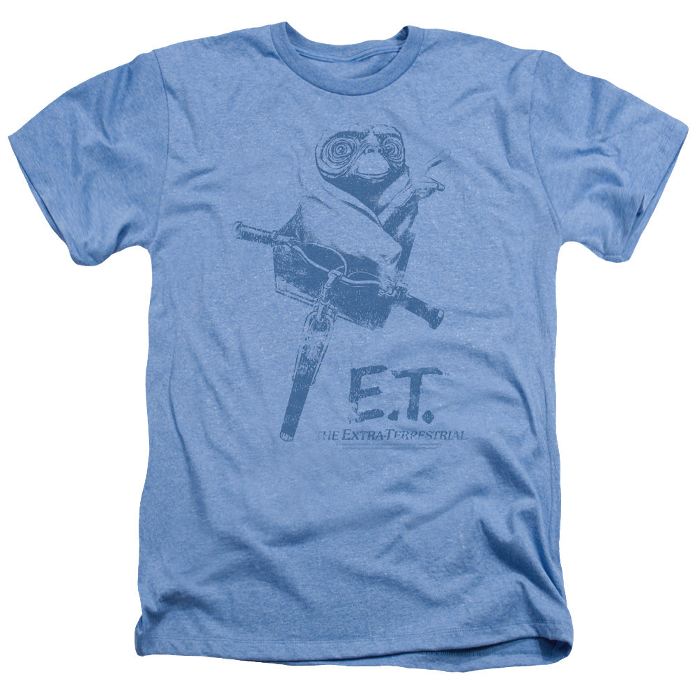 AN OFFCIALLY LICENSED ET BIKE MEN'S HEATHER T-SHIRT LIGHT BLUE