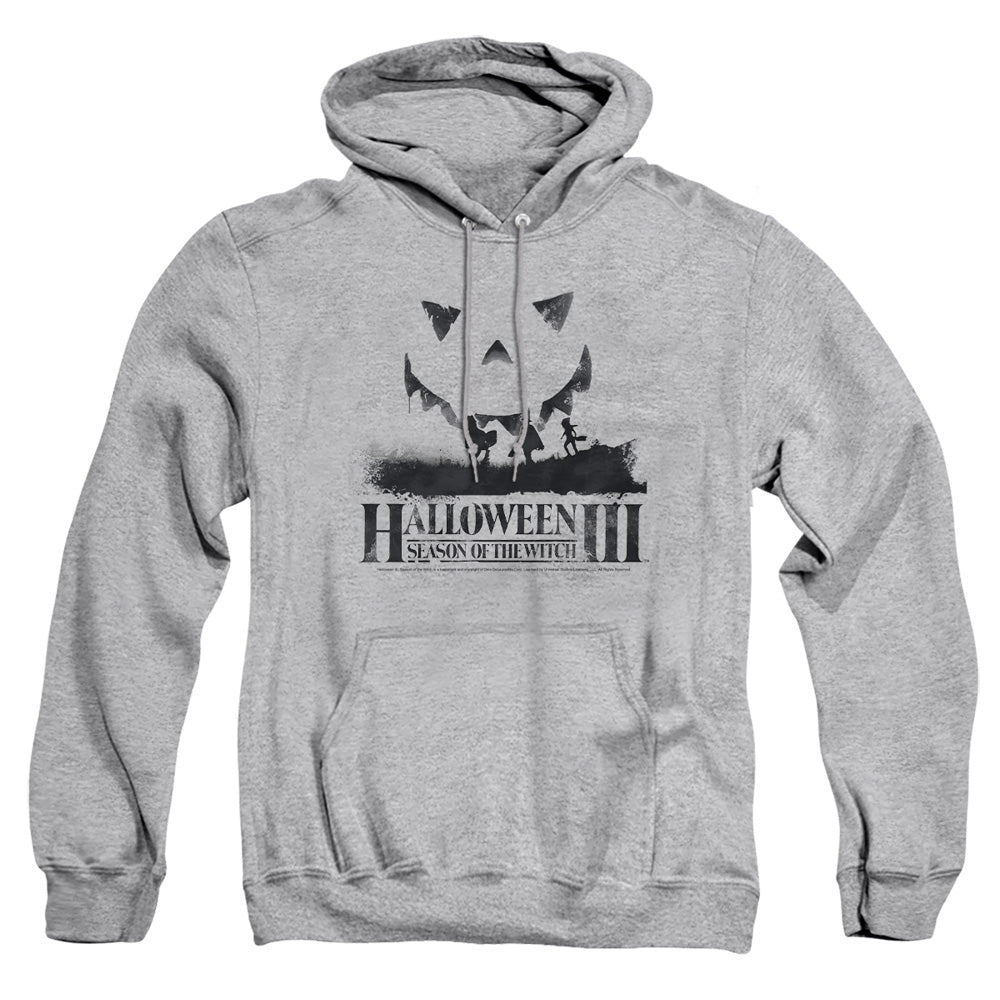 AN OFFCIALLY LICENSED HALLOWEEN III SILHOUETTE ADULT UNISEX PULLOVER HOODIE ATHLETIC HEATHER