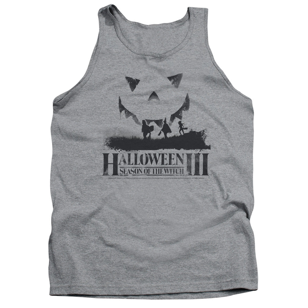 AN OFFCIALLY LICENSED HALLOWEEN III SILHOUETTE ADULT UNISEX TANK TOP ATHLETIC HEATHER
