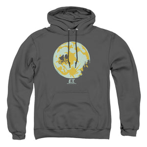 AN OFFCIALLY LICENSED ET IN THE MOON ADULT UNISEX PULLOVER HOODIE CHARCOAL