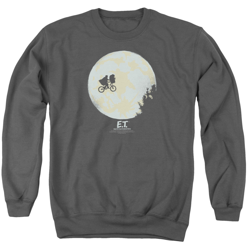 AN OFFCIALLY LICENSED ET IN THE MOON ADULT UNISEX CREWNECK SWEATSHIRT CHARCOAL
