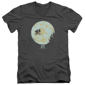 AN OFFCIALLY LICENSED ET IN THE MOON MEN'S V-NECK T-SHIRT CHARCOAL